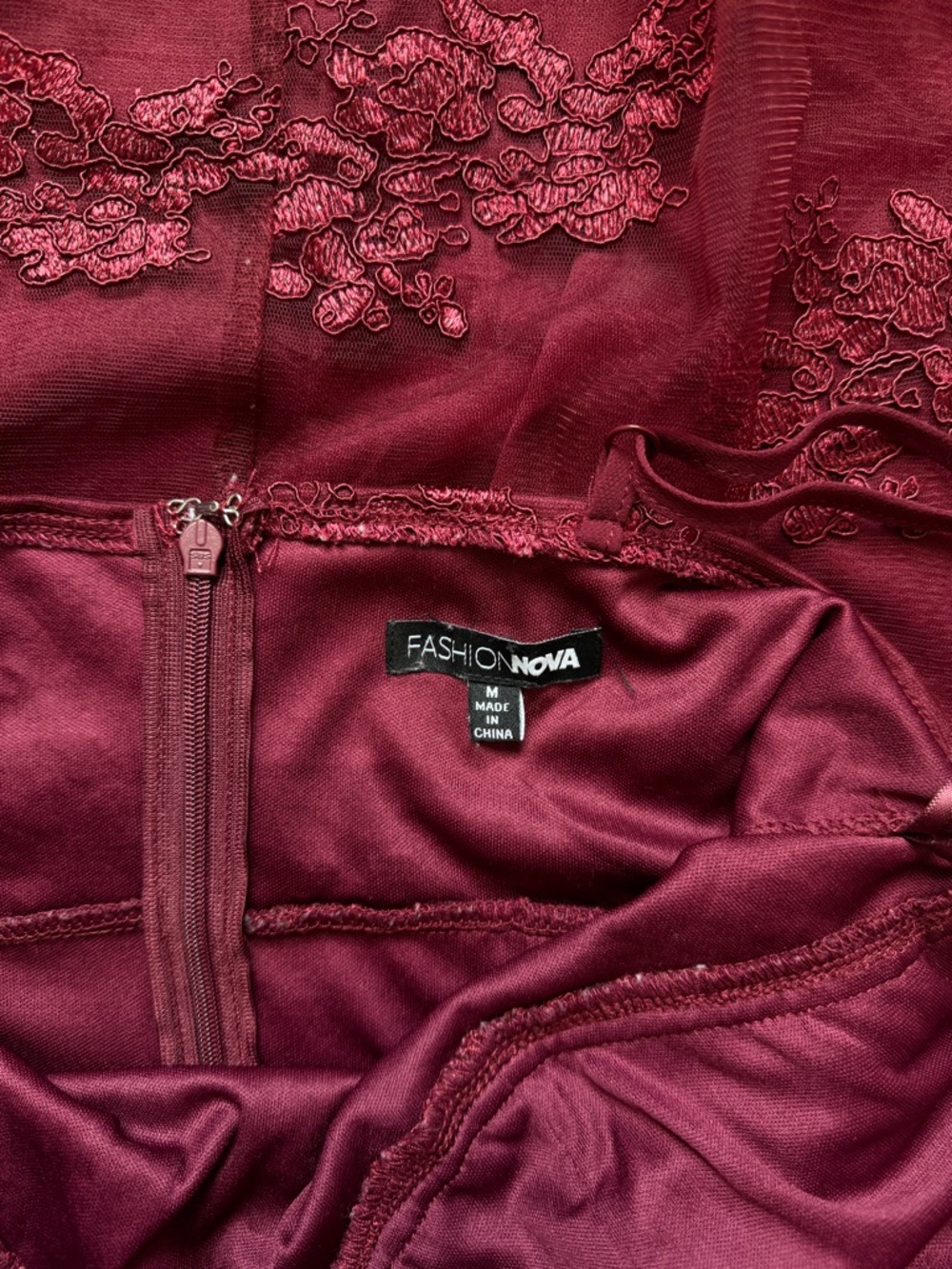 Fashion Nova Burgundy Lace Dress - Picture 8 of 8